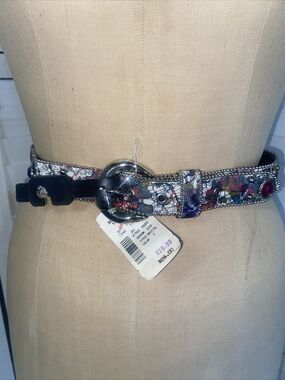 New W/ Tags 80s VTG Elite Fresno California Women's Jeweled Glitter Belt Sz M